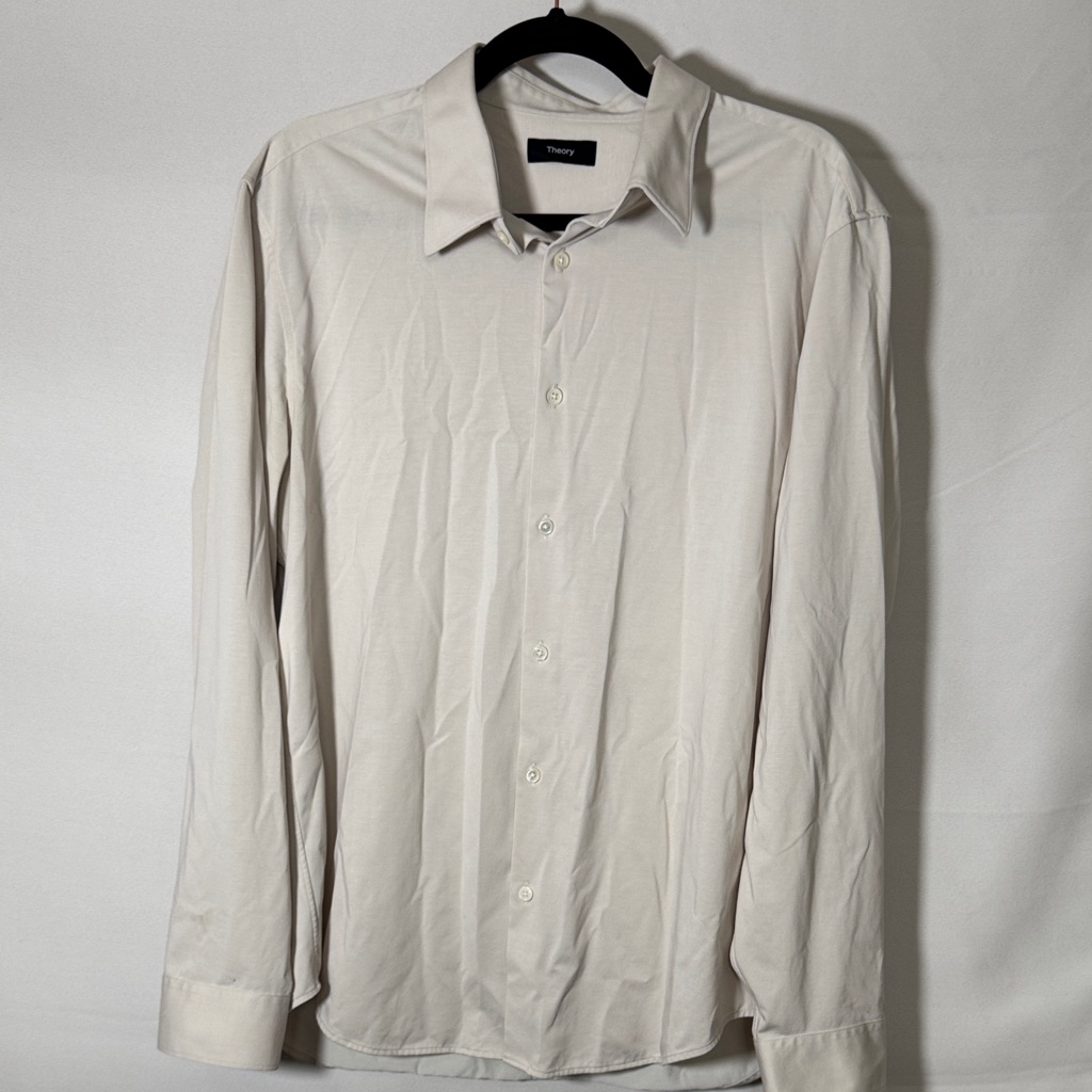 Theory Men's Light Beige Dress Shirt
